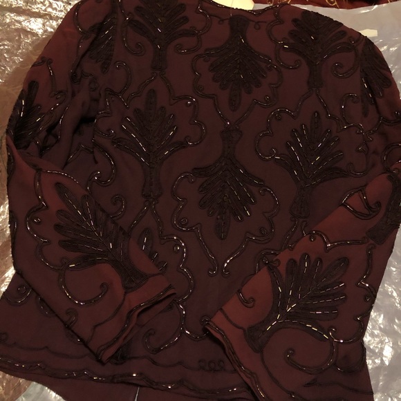 Carmen Marc Valvo showrm sample beaded jkt sz 8. - Picture 4 of 6